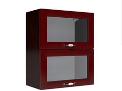 Corp superior vitrina 60 cu 2 usi orizontale Zebra MDF rosu simplu